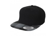 Black Grey Check Snapback